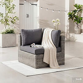 home24 Loungeecke Voia aus rundem Polyrattan 83 x