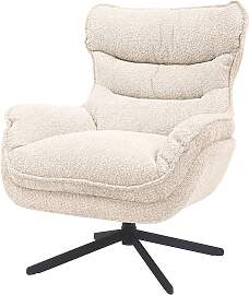 home24 Loungesessel Beige/Beige Bouclé 80 x 91 x