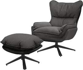 home24 Loungesessel PIPAL mit Hocker