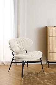 home24 Loungestuhl Kelap Beige Webstoff Aphra 70 x 