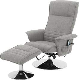 home24 Massagesessel Grau/Lichtgrau Flachgewebe 78 