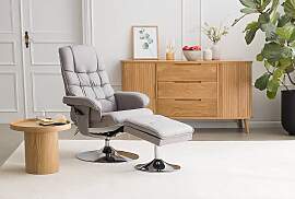 home24 Massagesessel Wilber Grau/Hellgrau