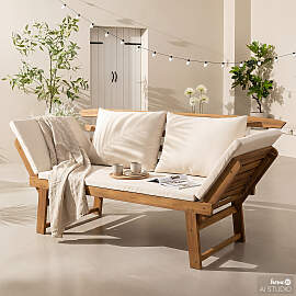 home24 Massive Gartenbank Ariany Webstoff