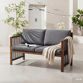 home24 Massive Gartenbank Polyester