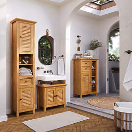 home24 Massiver Hochschrank 45 x 190 x 35cm