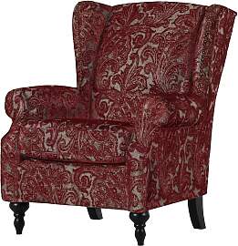 home24 Ohrensessel Ajana Rot/Bordeaux Webstoff 83