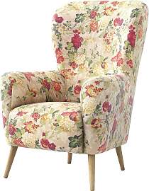 home24 Ohrensessel Blau Flachgewebe Femmy 81 x 108 
