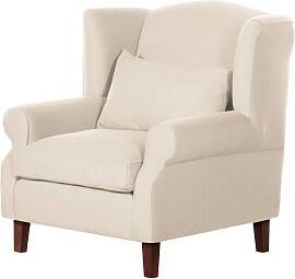 home24 Ohrensessel XL- Webstoff Beige Beige/Beige