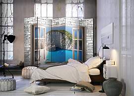 home24 Paravent Azure Paradise 1-seitig Vlies auf