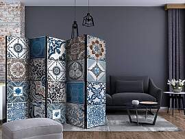 home24 Paravent Blue Arabesque 1-seitig Vlies auf
