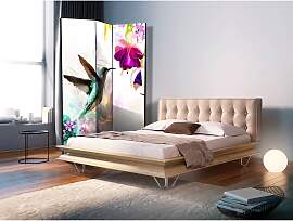 home24 Paravent Hummingbirds and Flowers Fleece