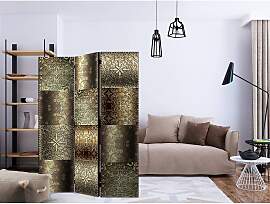 home24 Paravent Metal Plates Fleece Gold 135 x 172 