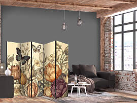 home24 Paravent Tulips in Cream 2-seitig Andere