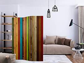home24 Paravent Wooden Rainbow Akustik Vlies auf