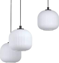 home24 Pendelleuchte III Ø 62cm Schwarz/Weiß