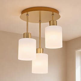 home24 Pendelleuchte Polley Ø 25cm Gold 3