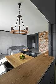 home24 Pendelleuchte Ulleu IV Ø 50cm Braun