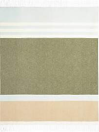 home24 Plaid Blockstripe 130 x 170cm Grün Wolle