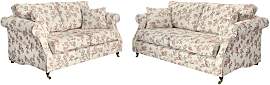 home24 Polstergarnitur 3-2 Beige Webstoff Landhaus