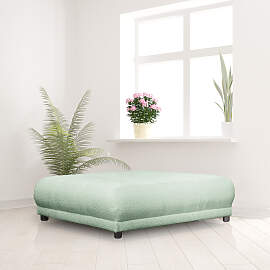 home24 Polsterhocker 125 x 39 x 125cm Grün