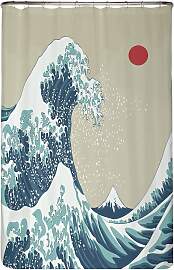 home24 Recycling-Duschvorhang Japan Welle