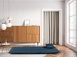 home24 Schlafsessel Blau/Blau Webstoff Saba 100 x