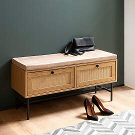 home24 Schuhbank Landhi Typ A 100 x 48 x 38cm Braun