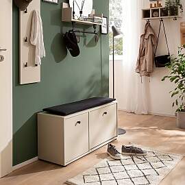 home24 Schuhbank Lovund 98 x 45 x 33cm Beige