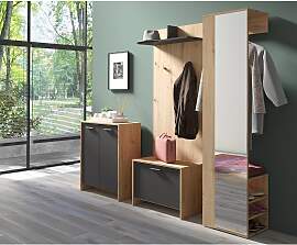 home24 Schuhkommode 63 x 83 x 35cm Braun/Eiche