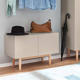 home24 Schuhkommode 76 x 52 x 37cm Beige/Taupe