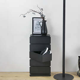 home24 Schuhkommode Jou 73cm Schwarz/Schwarz