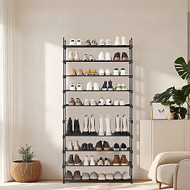 home24 Schuhregal Hendren II 206cm Schwarz