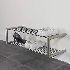 home24 Schuhregal Somon 80 x 23 x 34cm Silber
