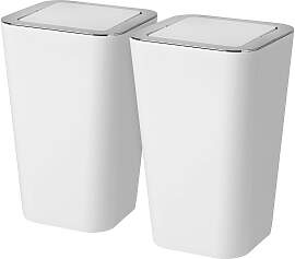 home24 Schwingdeckeleimer Candy 6L 2er-Set Weiß