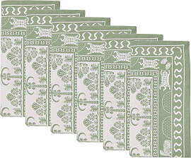 home24 Serviette 6er-Set 42 x 0 x 42cm Grün/Grün
