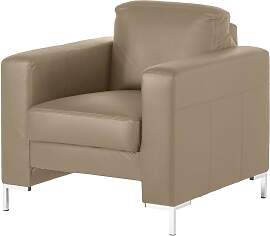 home24 Sessel Beige/Taupe Lederart: Pigmentiertes