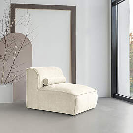 home24 Sessel Beige Webstoff Stormy 76 x 70 x 96cm