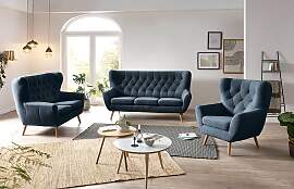 home24 Sessel Blau Webstoff Sioma Eiche Hell 89 x