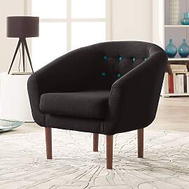 home24 Sessel Braun/Grau/Grau/Braun Webstoff Tuala 