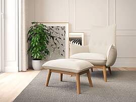 home24 Sessel ENYO Beige Webstoff Saia 86 x 91 x