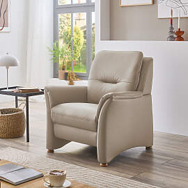 home24 Sessel Lipessa Beige Echtleder Tomma 92 x