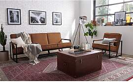 home24 Sessel Rhode Braun/Mittelbraun Webstoff 66