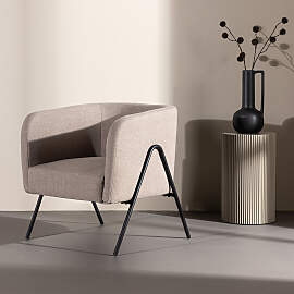 home24 Sessel Rika Beige Webstoff 65 x 70 x 66cm