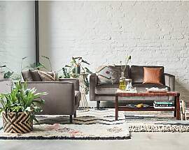 home24 Sessel Samt Braun/Muskat Webstoff 87 x 81 x 