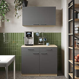 home24 Singleküche Merle Kombi D 100 x 200 x 60cm 