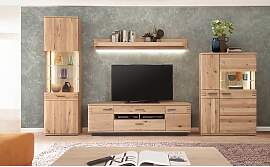 home24 Standvitrine 60 x 208 x 37cm Braun