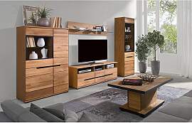 home24 Standvitrine 63 x 197 x 41cm Braun