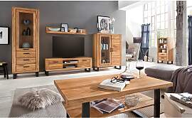 home24 Standvitrine 68 x 200 x 40cm Braun