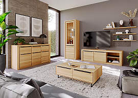 home24 Standvitrine 70 x 199 x 40cm Braun