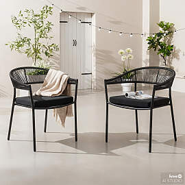 home24 Stapelstuhl Coro 2er-Set Polyester
